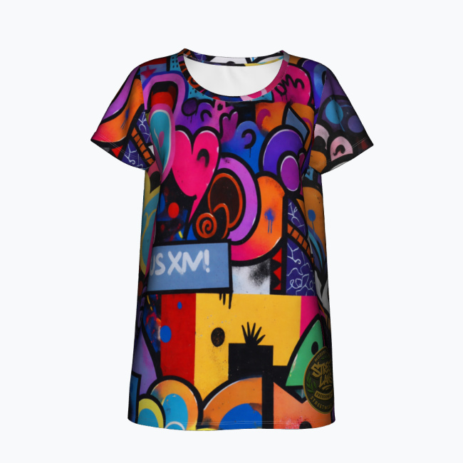 T-shirt damski z szerokim dekoltem Comics